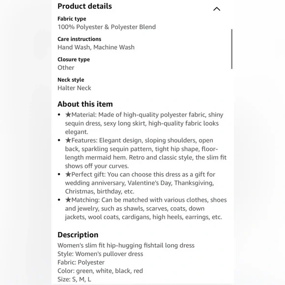 NWOT Elegant Sequin One-Shoulder Dress - Green and Blue large - Picture 8 of 11